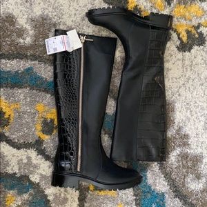 Zara crocodile embossed boots